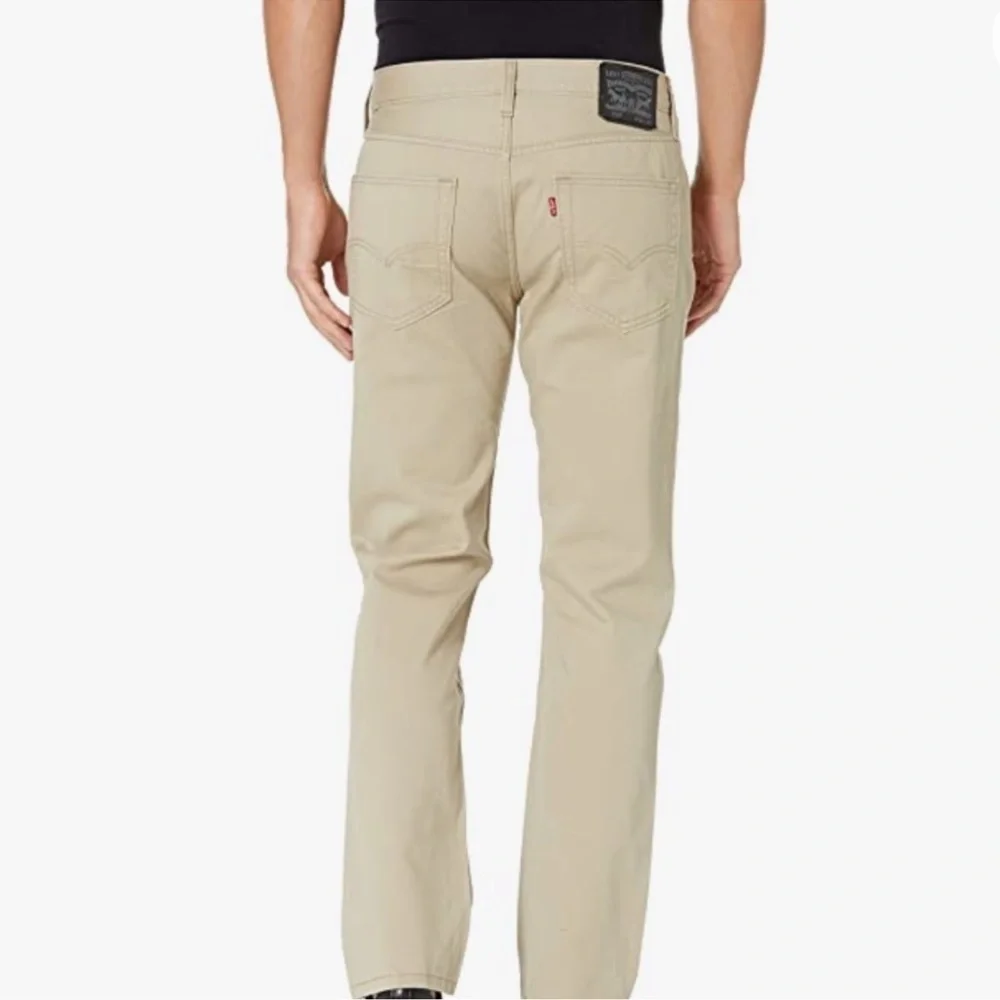 Levi's Men's Beige w/Black Patch Lowrise Straight Fit Jean‎ Pants 38/32